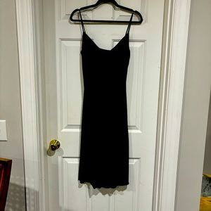 Black Cowl Neck Fitted Bodycon Mid-Length Dress Medium